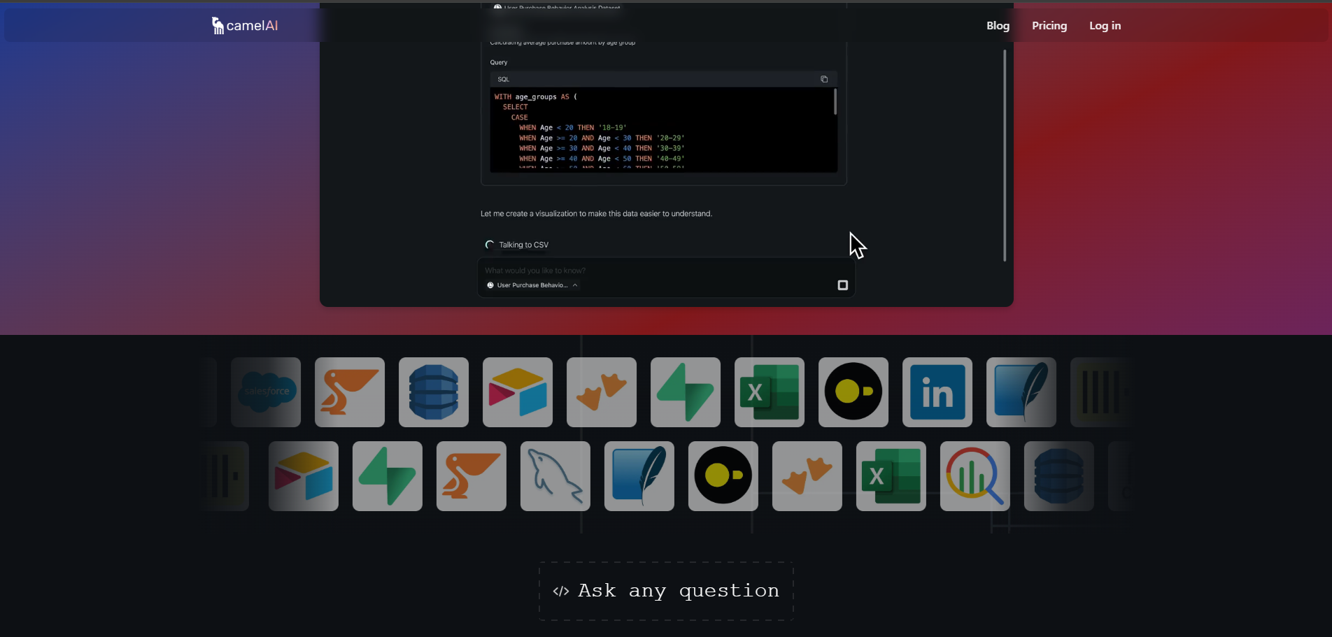 camelAI landing page clone