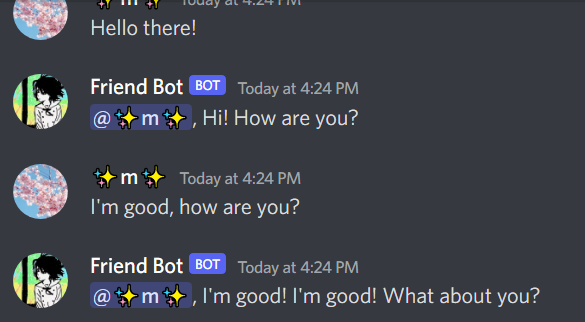 A conversation with friend-bot