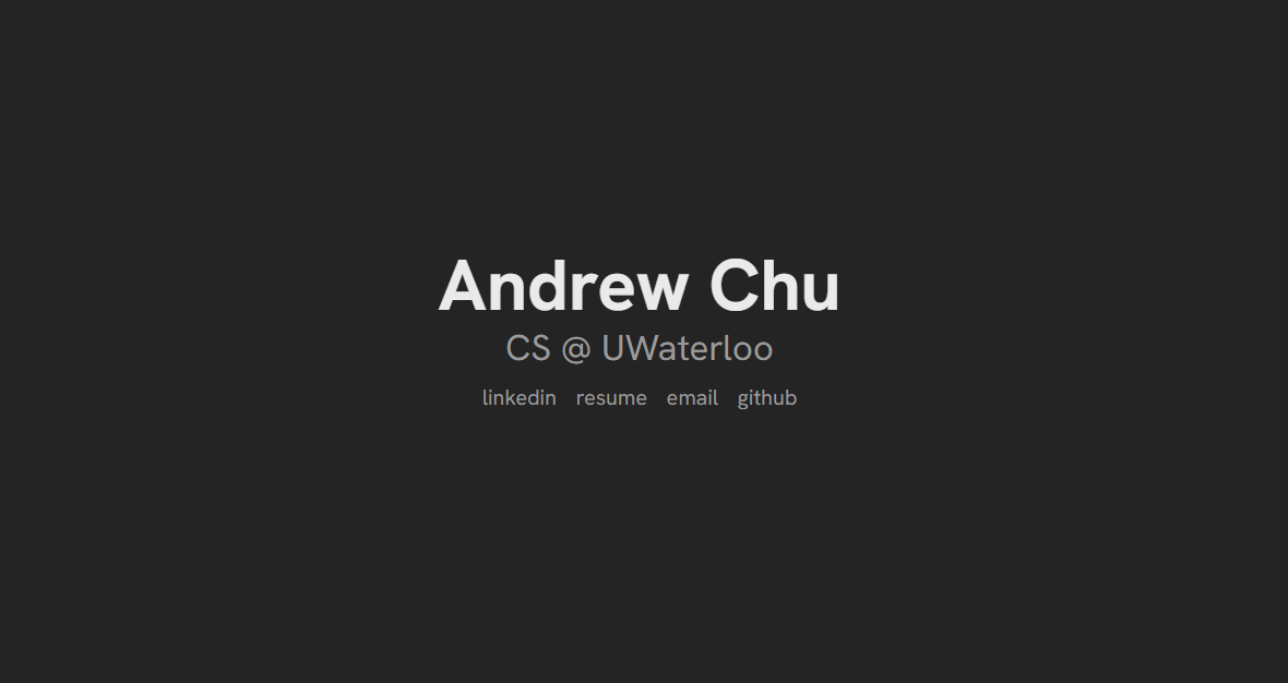 Personal website home page